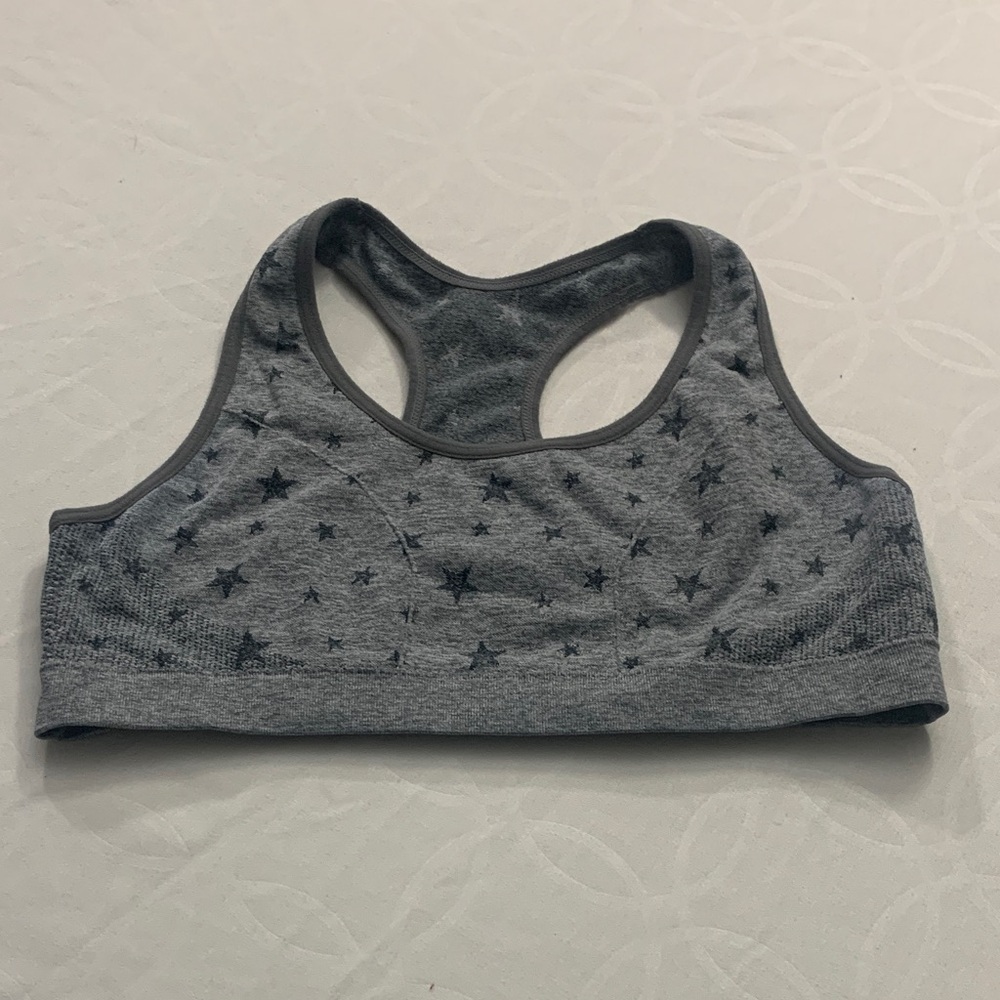 Cat & Jack Heathered Gray Star Sports Bra